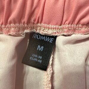 ROMWE Light Pink Elastic Waist Skirt